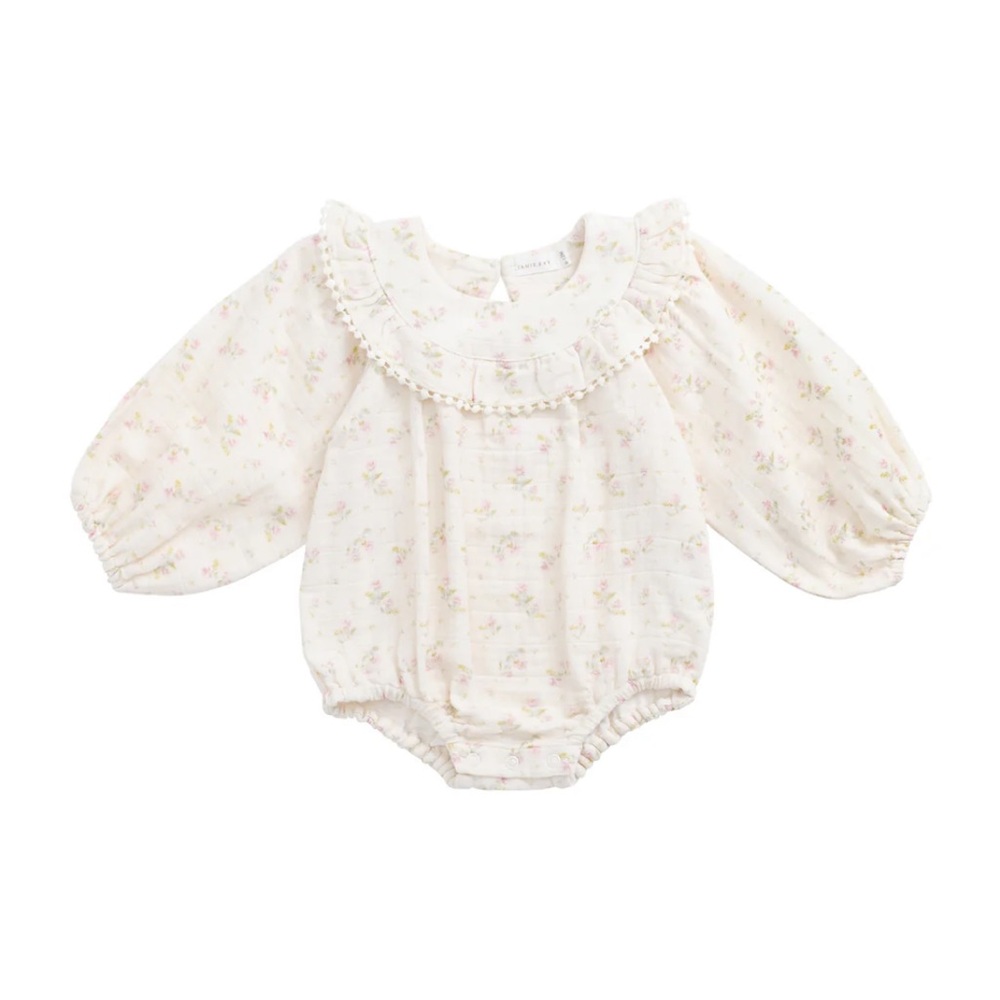 Jamie Kay Organic Cotton Muslin Malia Playsuit/Romper- Emelia Pink